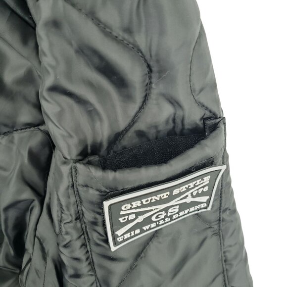 Grunt Style Jacket Men Large Puffer Full Zip Packable Black Hooded Quilted NWOT - Picture 6 of 12